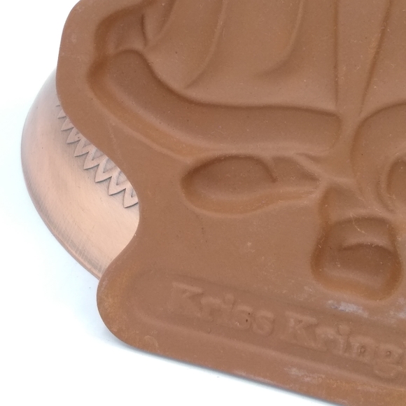 Longaberger Kriss Kringle Santa Cookie Mold 1991 Vintage Earthenware Christmas - Picture 6 of 12